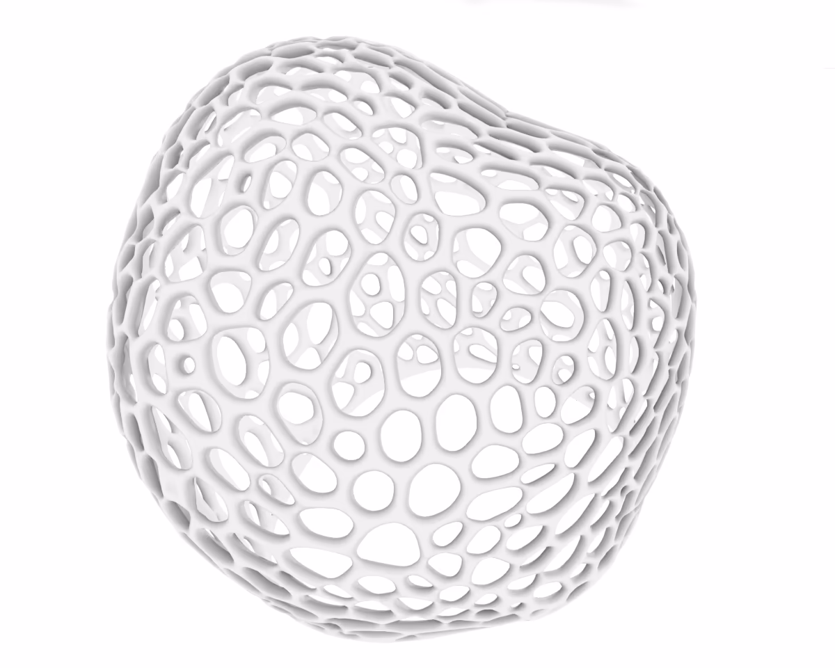 3D model of an organic looking blob .